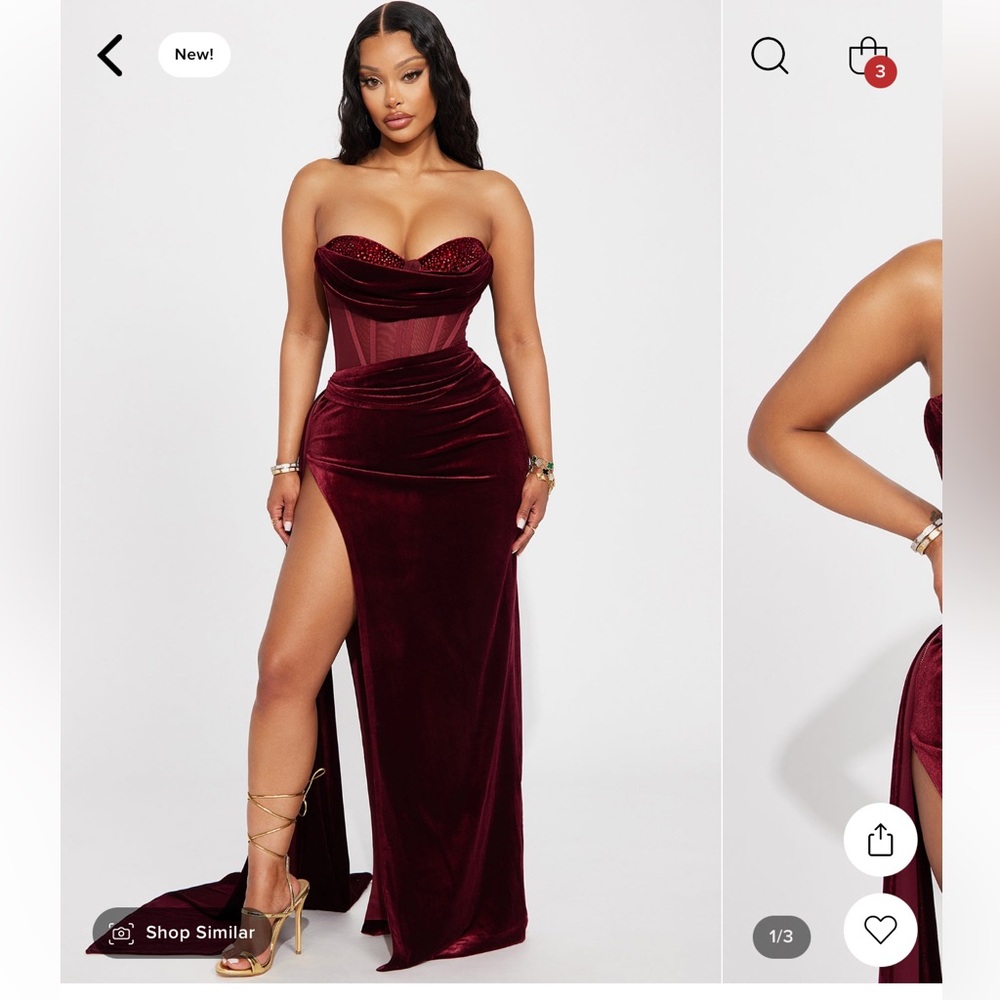 Scarlett velvet gown- Wine color